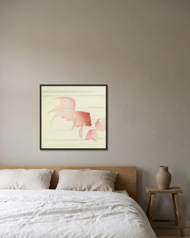 Dva slöjstjärtar, Ohara Koson v rámu na stěně