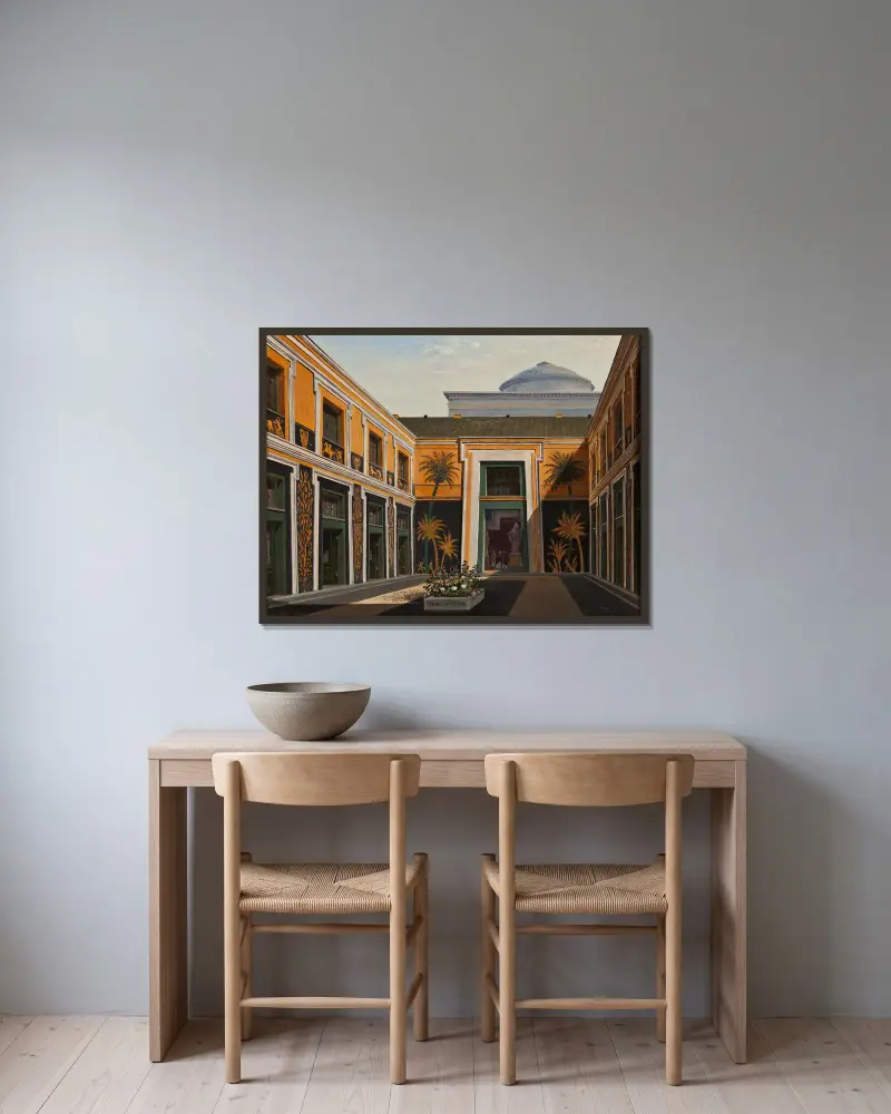 The Courtyard Of The Thorvaldsen Museum av Christian Olavius Zeuthen inramad på en vägg
