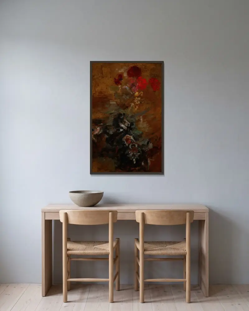 Artist’s Doggy Qui-Qui av Olga Boznanska inramad på en vägg