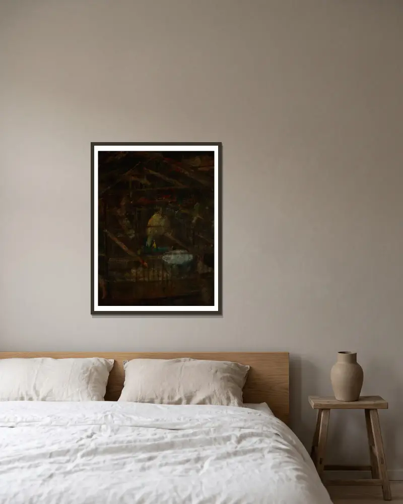 Vogelkäfig von Olga Boznanska gerahmt an einer Wand