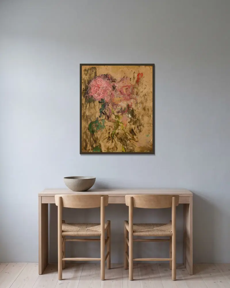 Blumen, 1930 von Olga Boznanska gerahmt an einer Wand