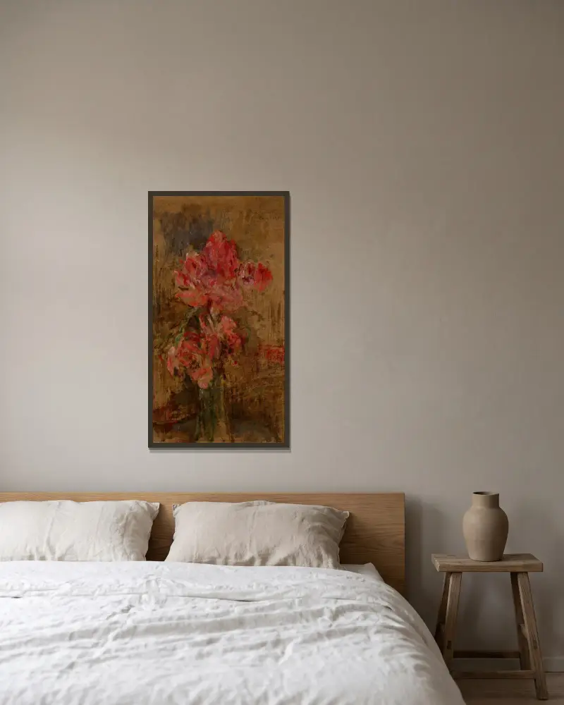 Gladiolen von Olga Boznanska gerahmt an einer Wand