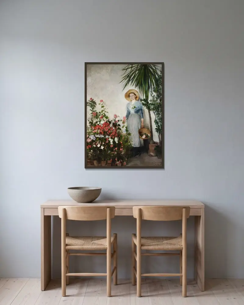 Im Orangenhaus von Olga Boznanska gerahmt an einer Wand