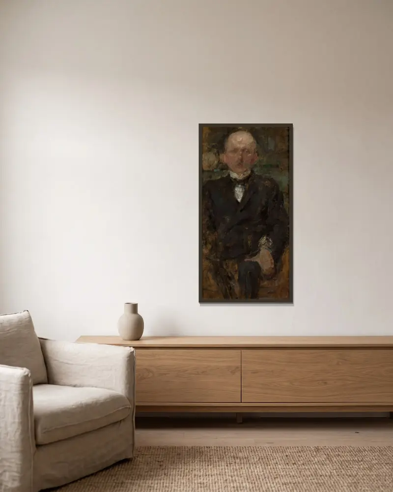 Männliches Porträt von Olga Boznanska gerahmt an einer Wand