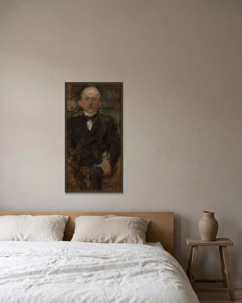 Männliches Porträt von Olga Boznanska gerahmt an einer Wand