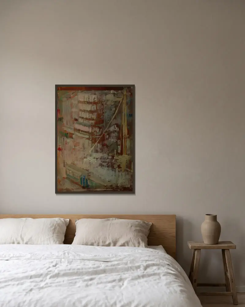 Motiv aus Paris von Olga Boznanska gerahmt an einer Wand