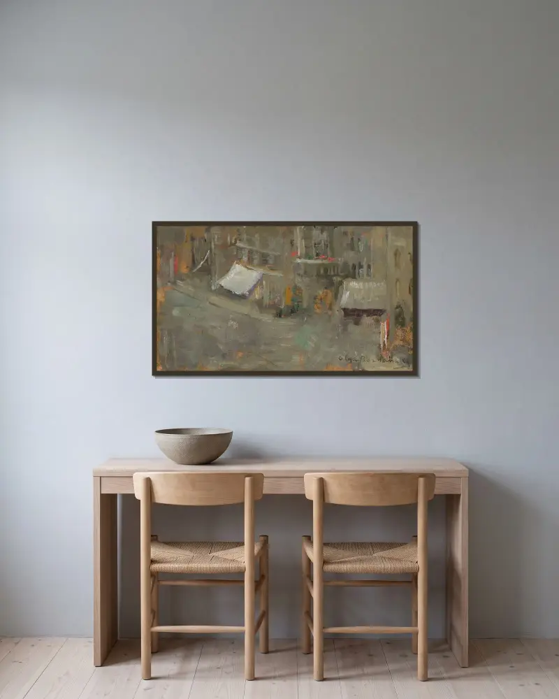 Place de Thernes in Paris von Olga Boznanska gerahmt an einer Wand
