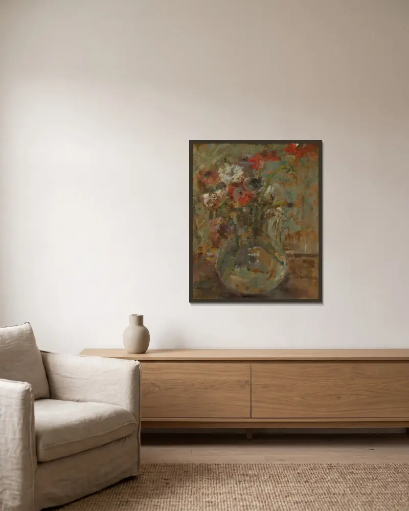 Mohnblumen von Olga Boznanska gerahmt an einer Wand