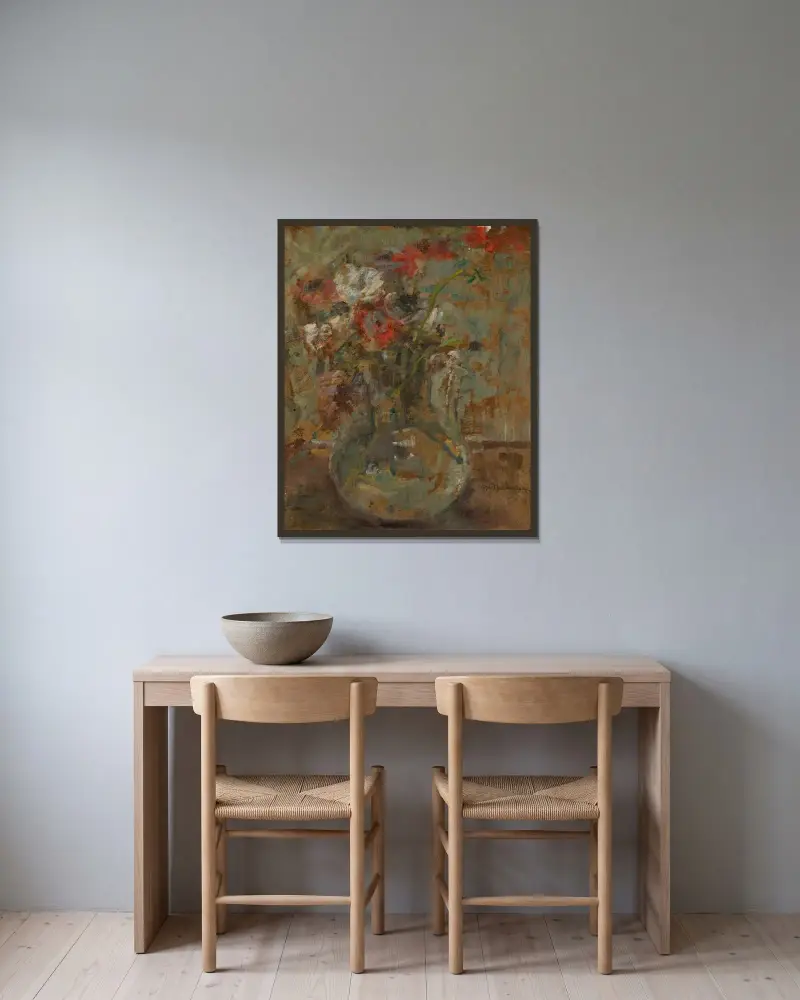 Mohnblumen von Olga Boznanska gerahmt an einer Wand