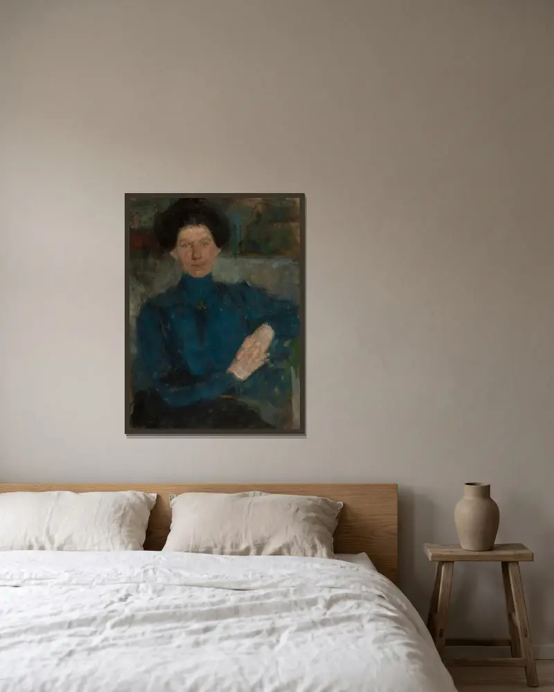 Porträt von Maria Koźniewska-Kalinowska (1875–1968), Malerin von Olga Boznanska gerahmt an einer Wand