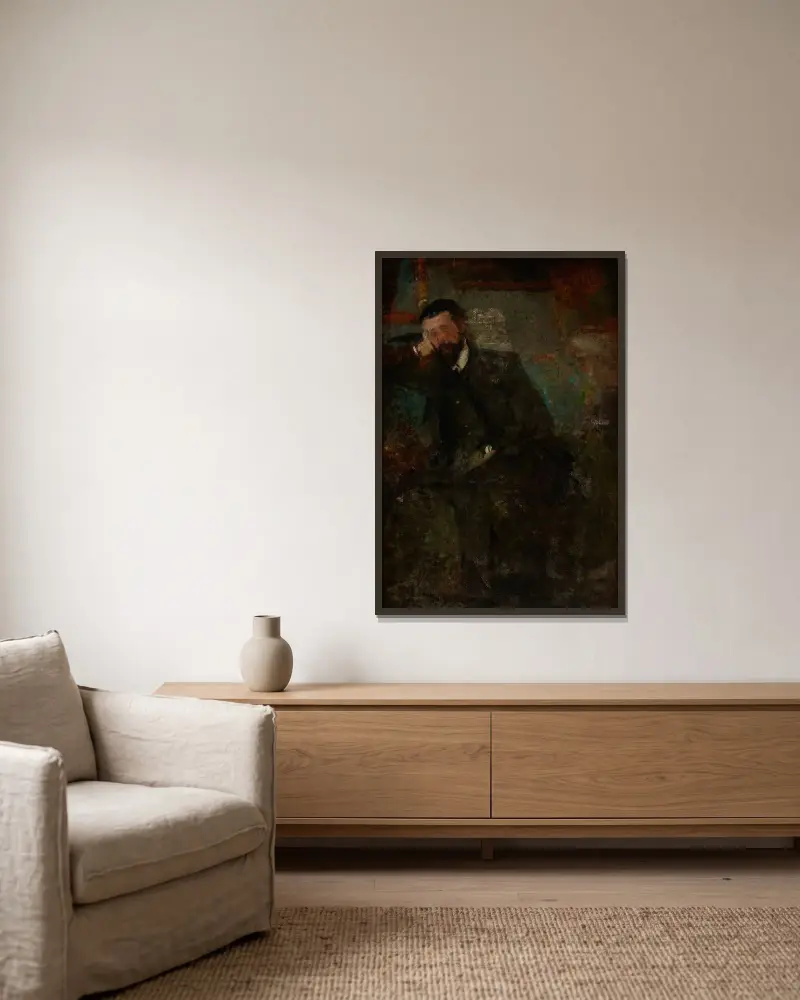 Bildnis eines Mannes von Olga Boznanska gerahmt an einer Wand