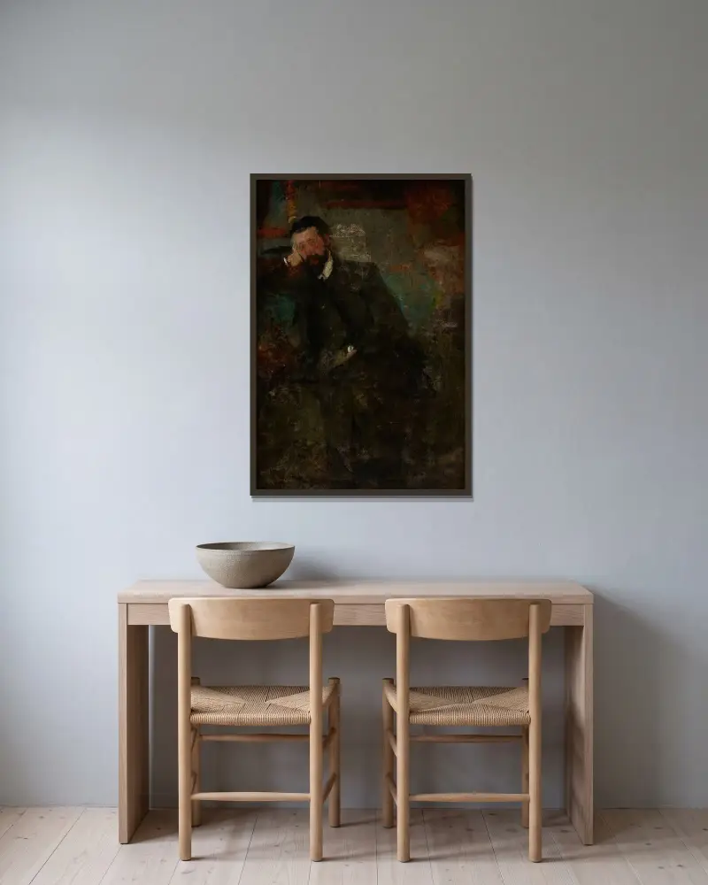 Bildnis eines Mannes von Olga Boznanska gerahmt an einer Wand