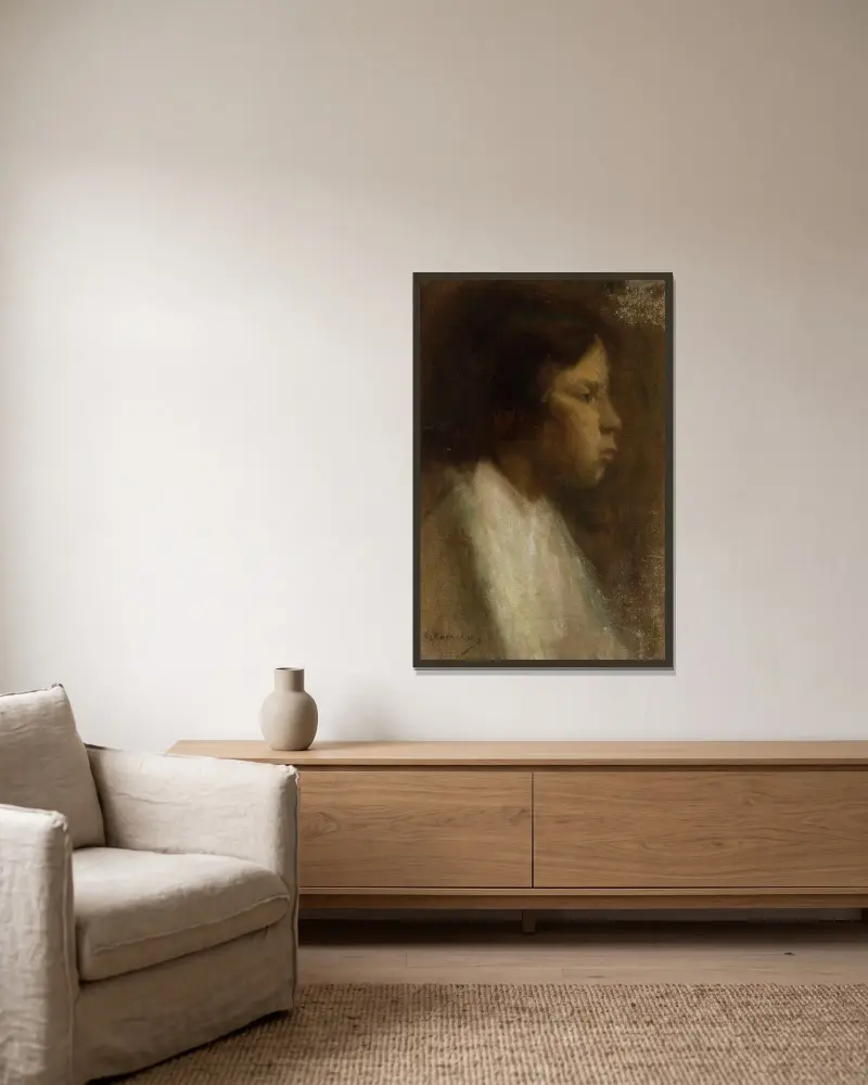 Portret kobiety, 1900 – nr 1, Olga Boznanska w ramie na ścianie