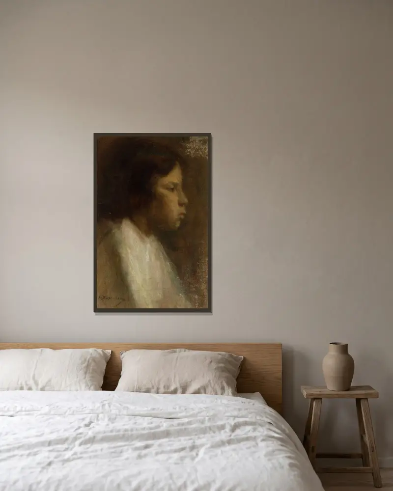 Portret kobiety, 1900 – nr 1, Olga Boznanska w ramie na ścianie
