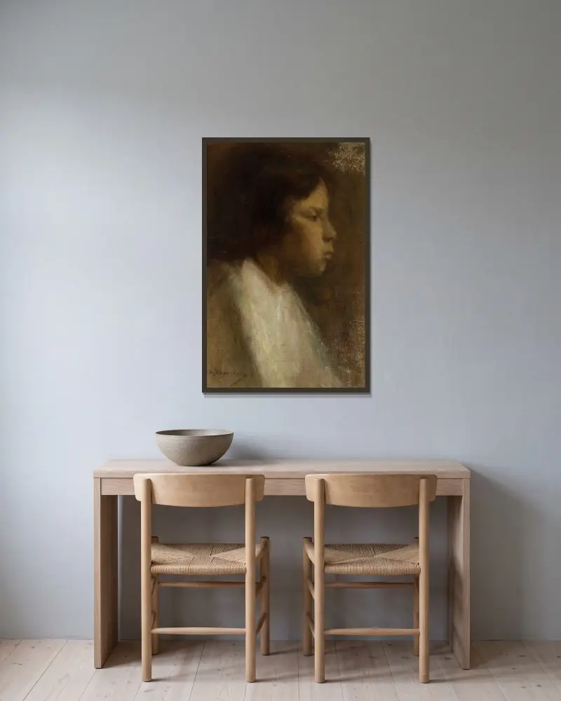 Portret kobiety, 1900 – nr 1, Olga Boznanska w ramie na ścianie