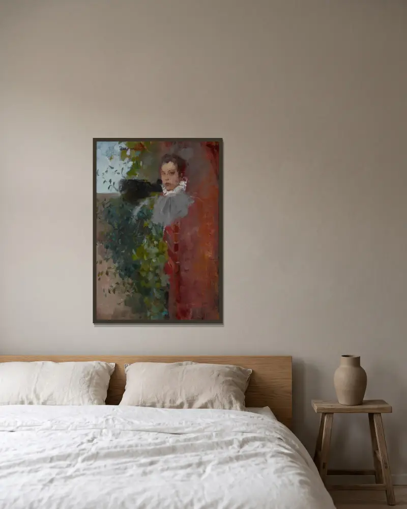 Bildnis einer Frau, 1885 von Olga Boznanska gerahmt an einer Wand