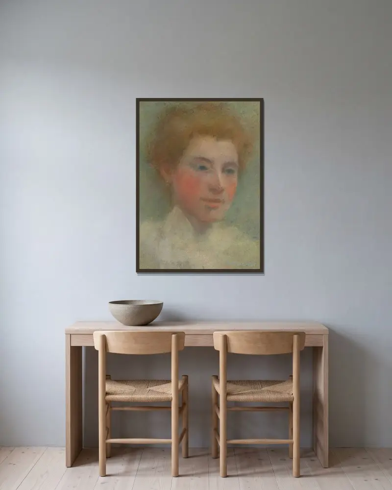 Portrét mladé ženy, Olga Boznanska v rámu na stěně