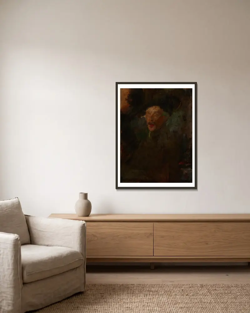 Portrait of Architect Franciszek Mączyński av Olga Boznanska inramad på en vägg