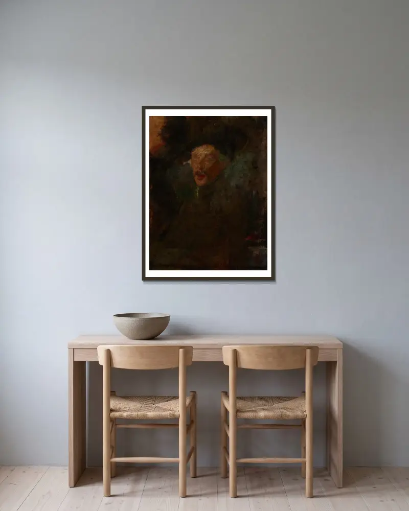 Portrait of Architect Franciszek Mączyński av Olga Boznanska inramad på en vägg