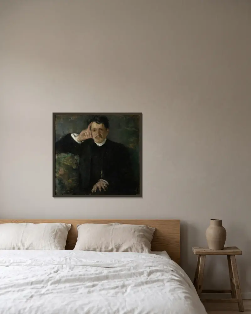 Porträt von August Radwan, Pianist von Olga Boznanska gerahmt an einer Wand