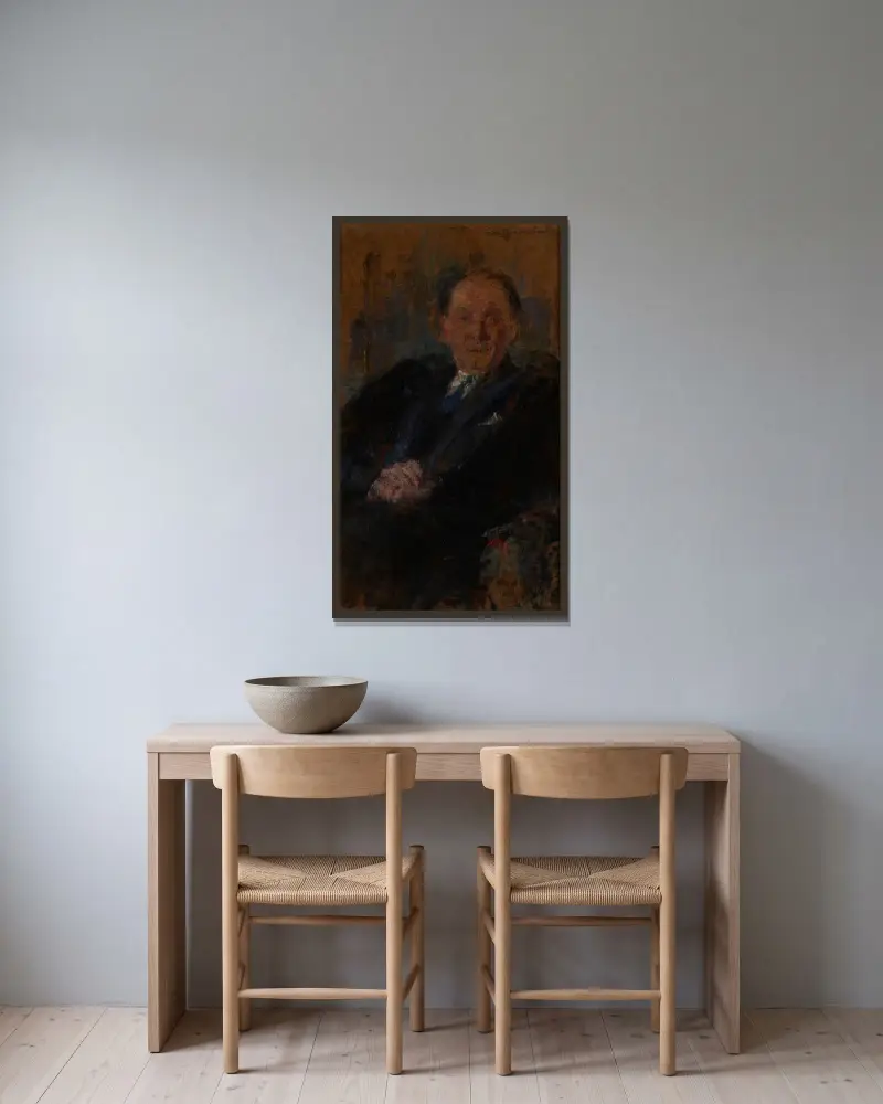 Porträt von Jan Rubczak von Olga Boznanska gerahmt an einer Wand
