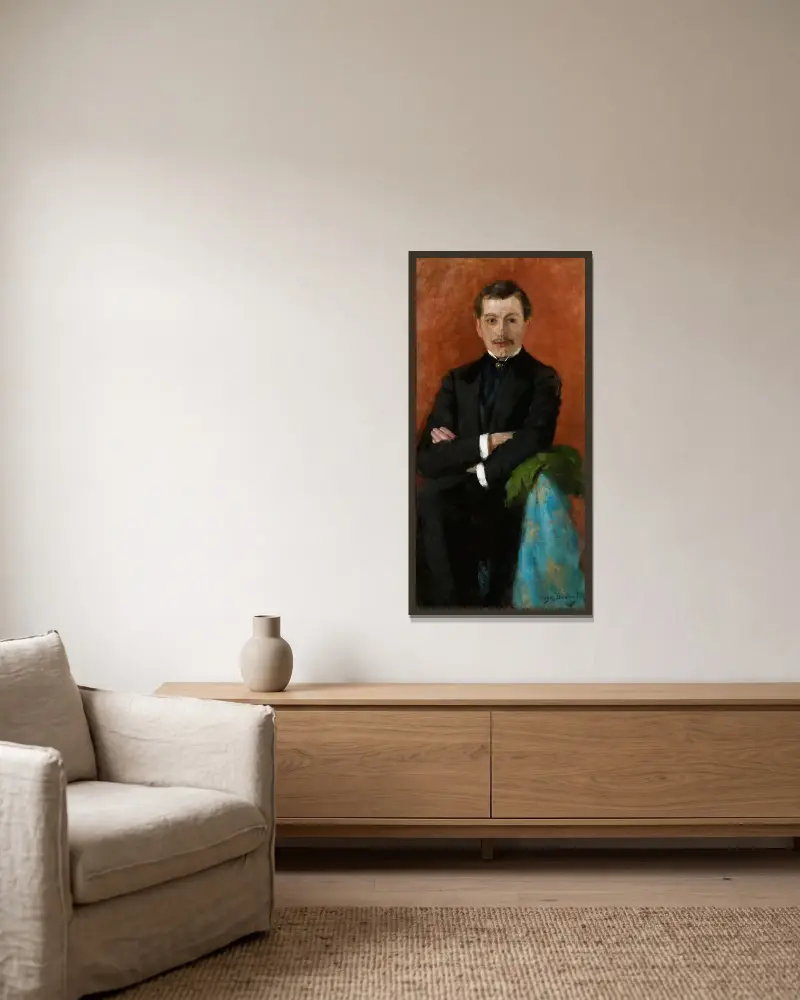 Porträt von Józef Czajkowski, 1892 von Olga Boznanska gerahmt an einer Wand