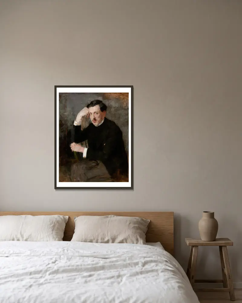 Portrait of Józef Czajkowski av Olga Boznanska inramad på en vägg