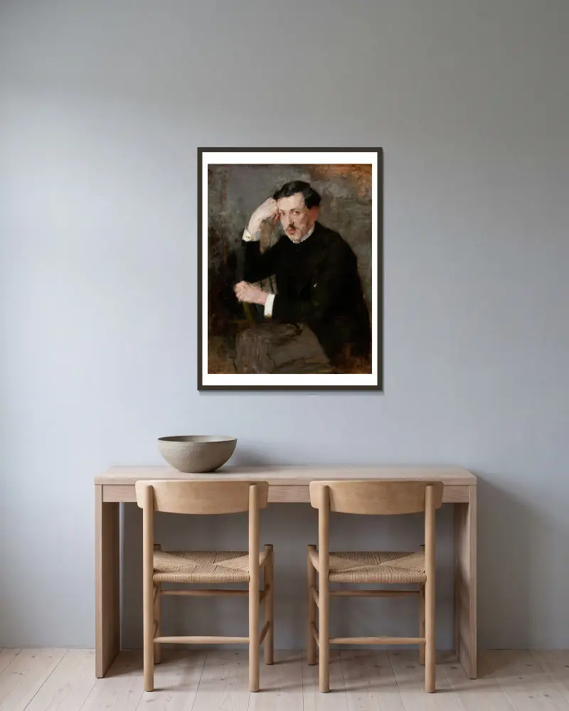 Portrait of Józef Czajkowski av Olga Boznanska inramad på en vägg