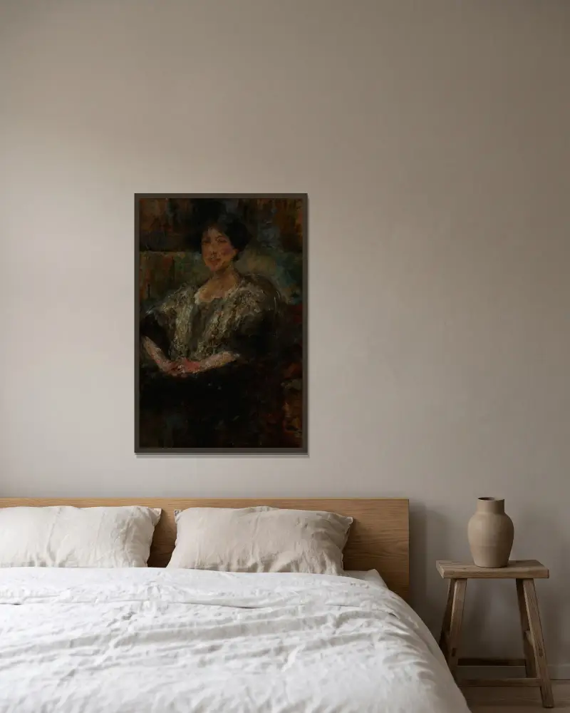 Porträt von Julia Ginzberg von Olga Boznanska gerahmt an einer Wand