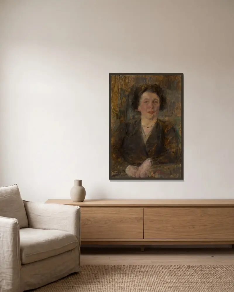 Porträt von Julia Rylska, Romanautorin und Übersetzerin von Olga Boznanska gerahmt an einer Wand