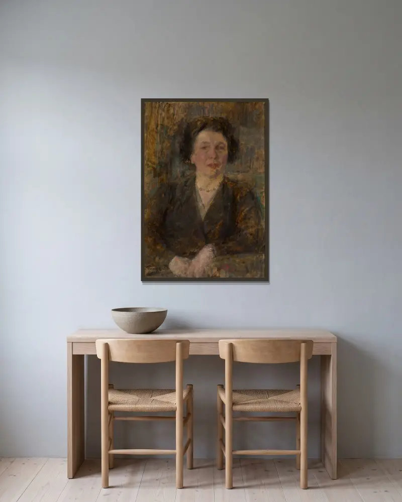 Porträt von Julia Rylska, Romanautorin und Übersetzerin von Olga Boznanska gerahmt an einer Wand
