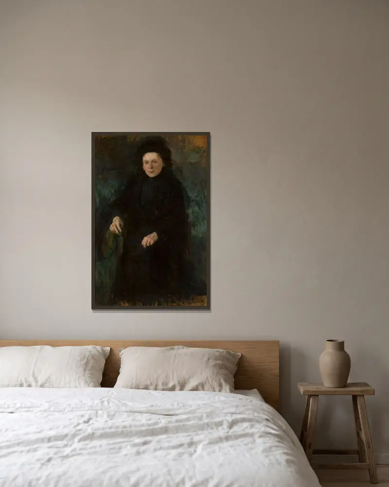 Porträt von Fräulein Papara von Olga Boznanska gerahmt an einer Wand