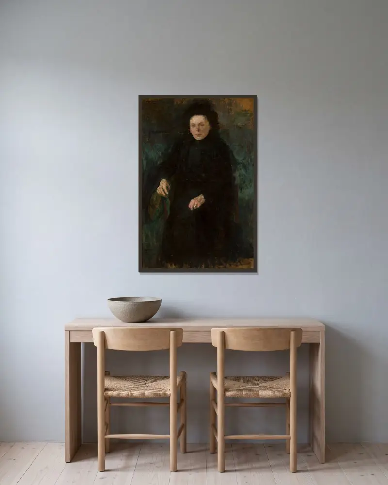 Porträt von Fräulein Papara von Olga Boznanska gerahmt an einer Wand