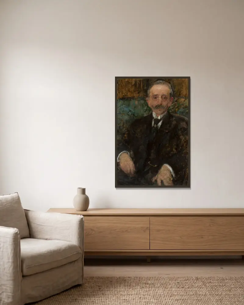 Porträt von Herrn X (Karol Smólski) von Olga Boznanska gerahmt an einer Wand