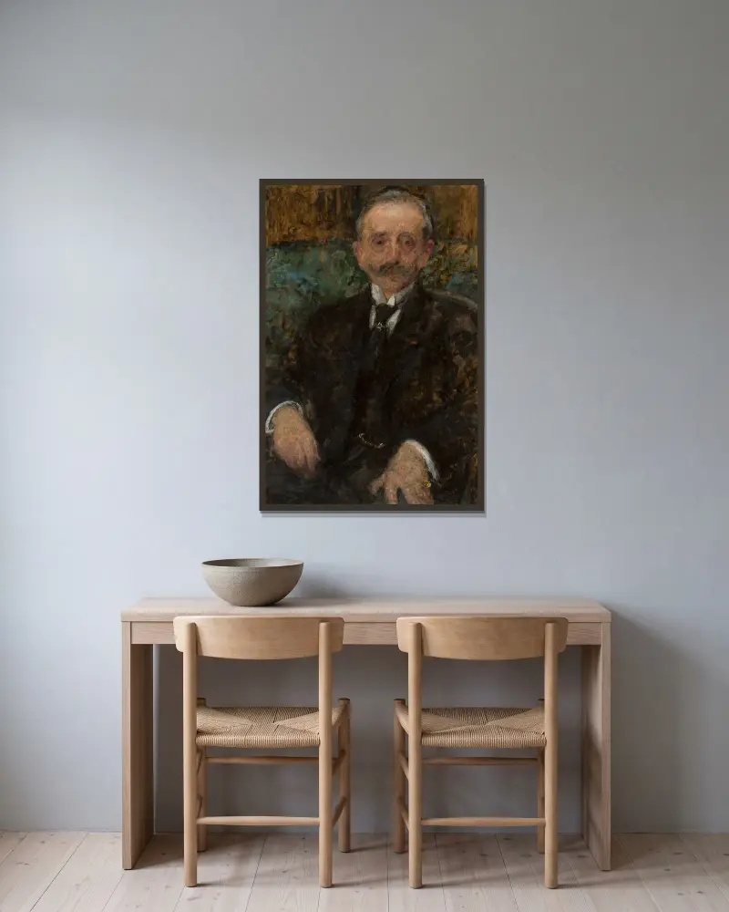 Porträt von Herrn X (Karol Smólski) von Olga Boznanska gerahmt an einer Wand