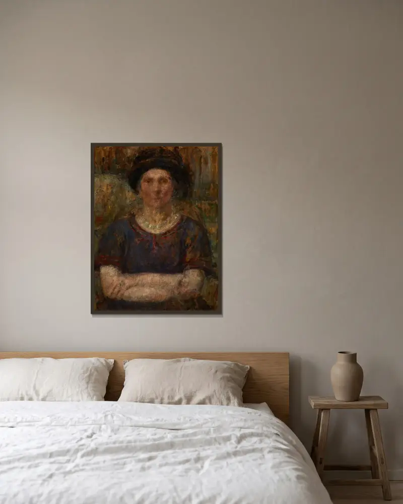 Porträt der Frau Bankiewicz von Olga Boznanska gerahmt an einer Wand