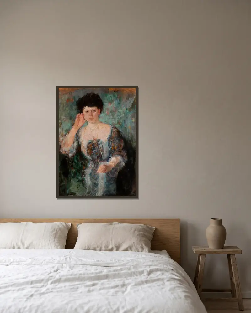 Porträt der Mrs. Horain von Olga Boznanska gerahmt an einer Wand