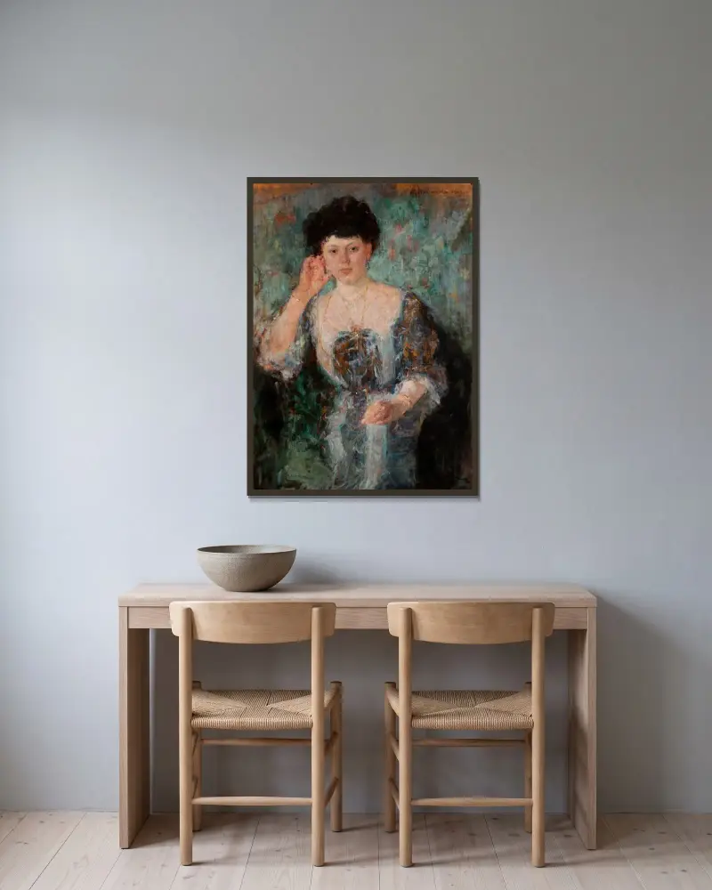Porträt der Mrs. Horain von Olga Boznanska gerahmt an einer Wand