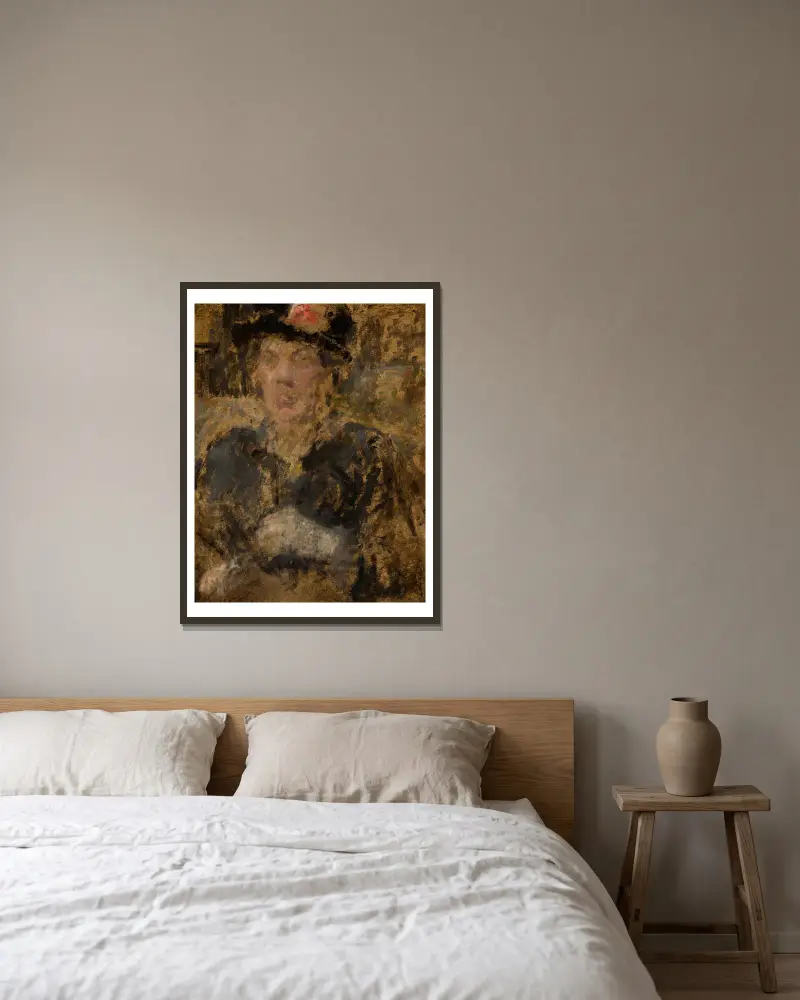 Portrait of Mrs Roubaud av Olga Boznanska inramad på en vägg