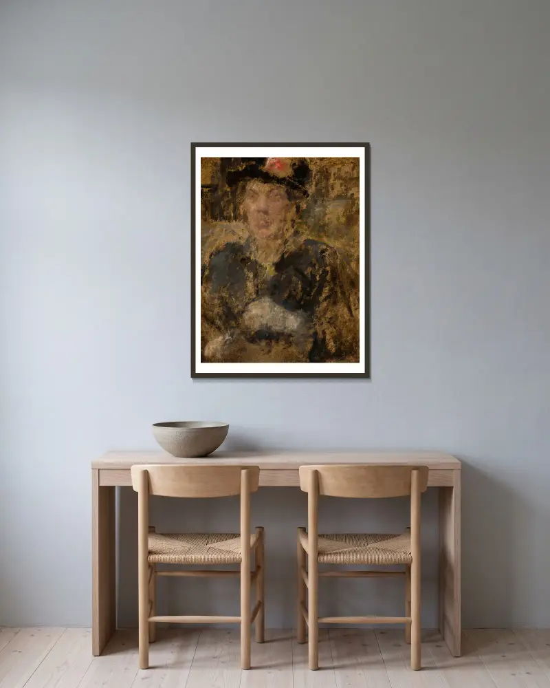 Portrait of Mrs Roubaud av Olga Boznanska inramad på en vägg