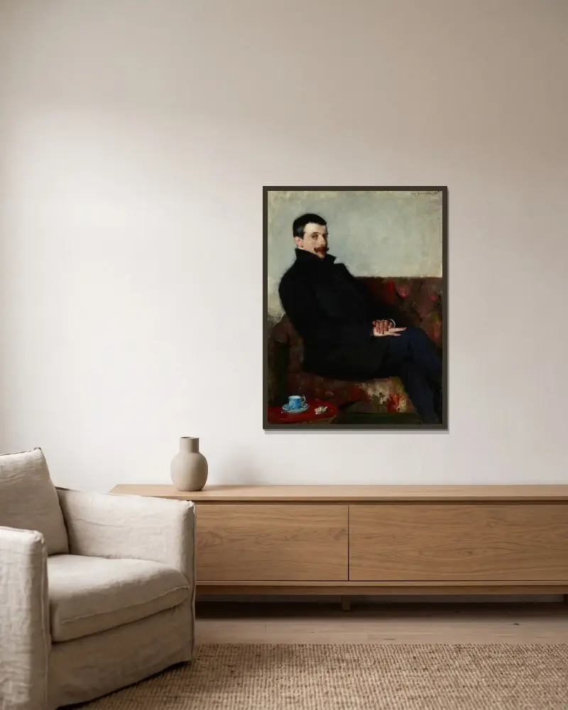 Porträt von Paul Nauen von Olga Boznanska gerahmt an einer Wand