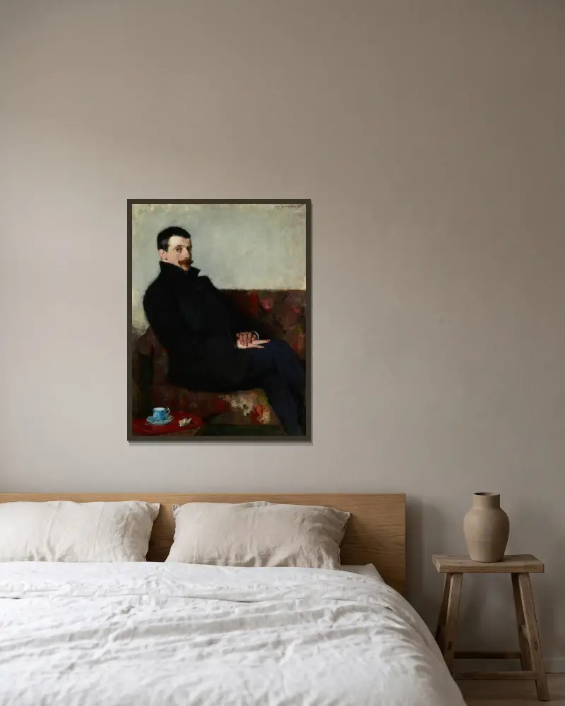 Porträt von Paul Nauen von Olga Boznanska gerahmt an einer Wand