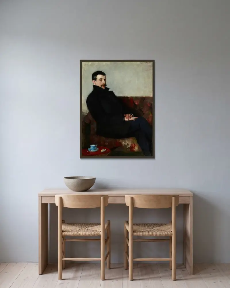 Porträt von Paul Nauen von Olga Boznanska gerahmt an einer Wand
