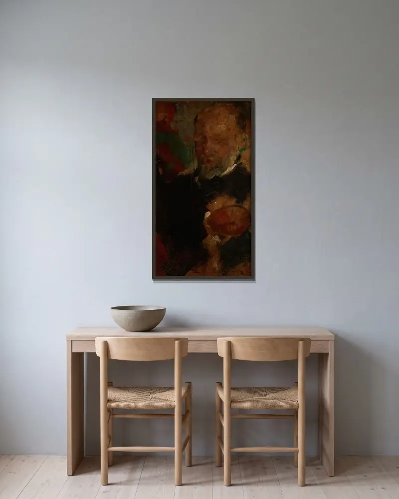 Porträt des Professors Jerzy Mycielski von Olga Boznanska gerahmt an einer Wand