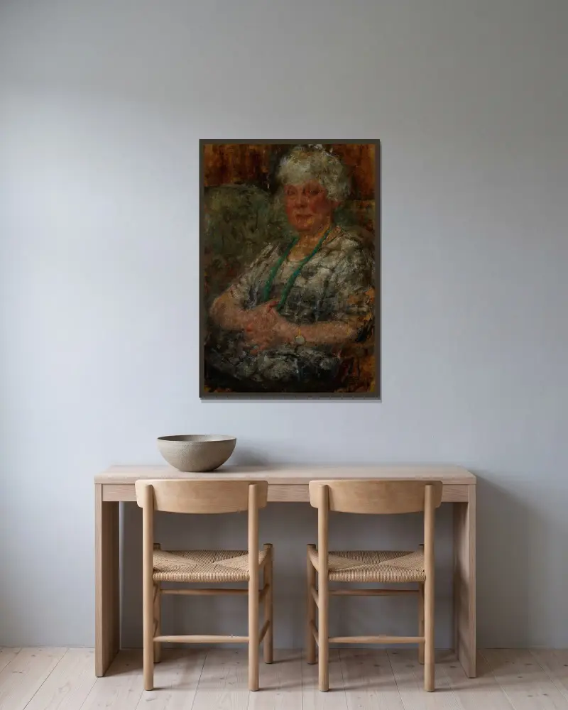 Bildnis des Malers Thomasson von Olga Boznanska gerahmt an einer Wand