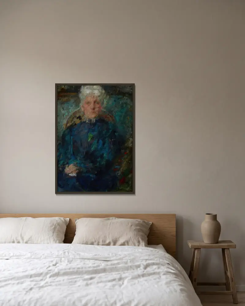 Portret Łucji Detloff, Olga Boznanska w ramie na ścianie