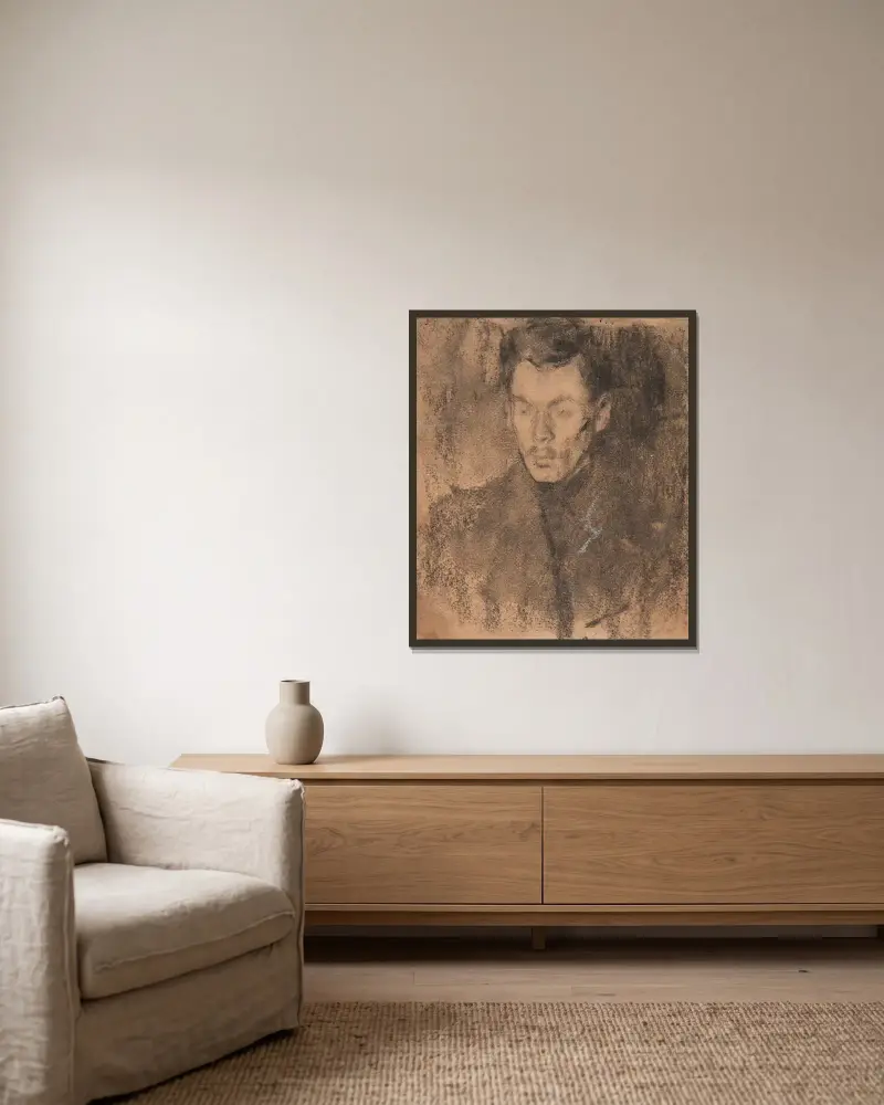 Porträtstudie des Architekten Franciszek Mączyński von Olga Boznanska gerahmt an einer Wand