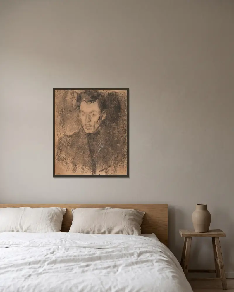 Porträtstudie des Architekten Franciszek Mączyński von Olga Boznanska gerahmt an einer Wand