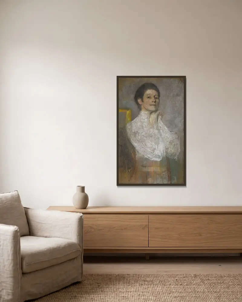 Selbstporträt, 1906 – Nr. 2 von Olga Boznanska gerahmt an einer Wand