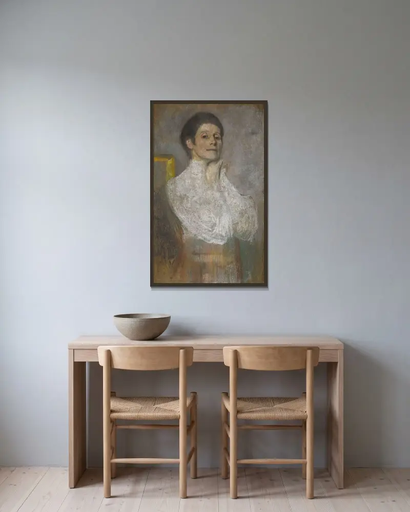 Selbstporträt, 1906 – Nr. 2 von Olga Boznanska gerahmt an einer Wand